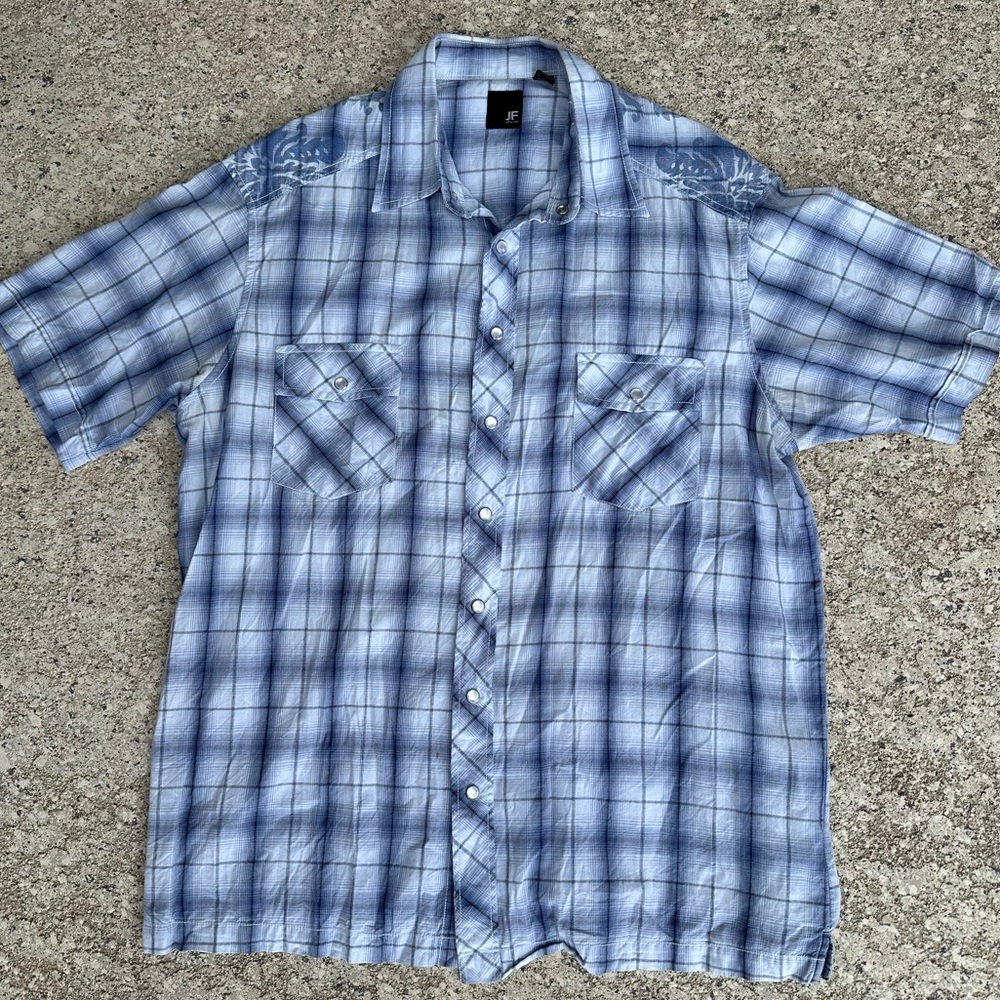 JF J Ferrer men’s pearl snap shirt Sz LT